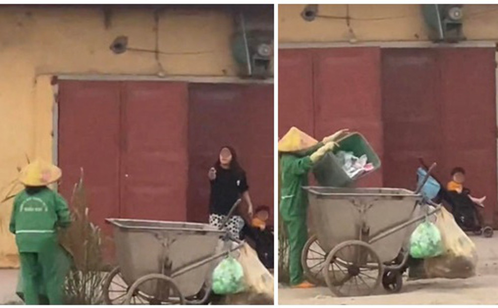Thấy nữ lao công đỗ xe rác trước cửa nhà, cô gái trẻ lao ra chửi bới, xúc phạm thậm tệ